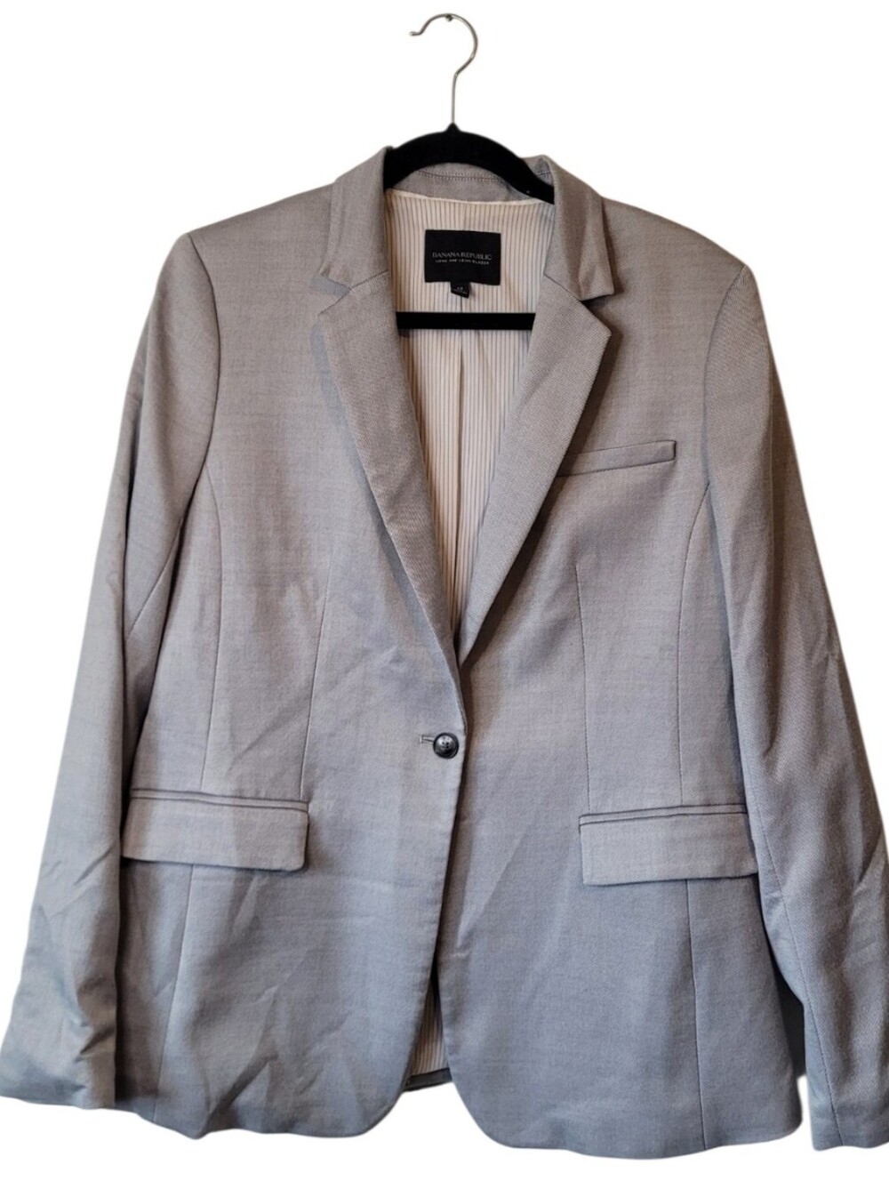 Banana Republic Women’s Light Gray Long & Lean Blazer Size 12